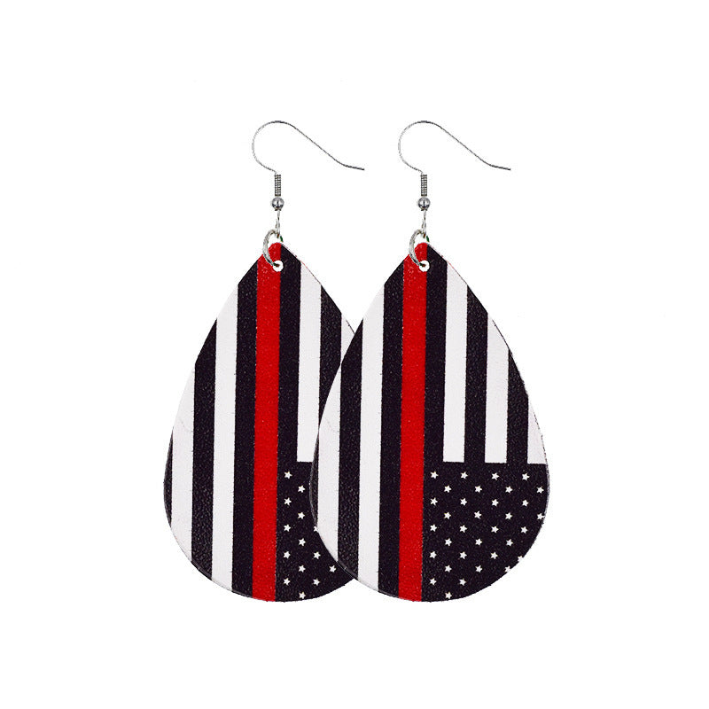 Independence Day Leather Earrings