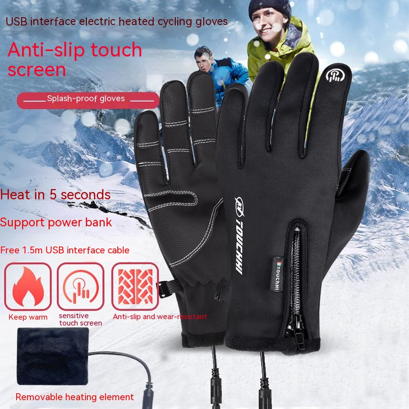 Heated USB Cycling Men's Gloves