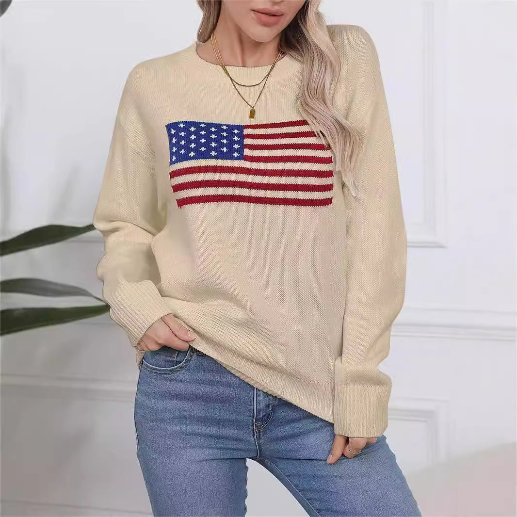 American Flag Retro Sweater
