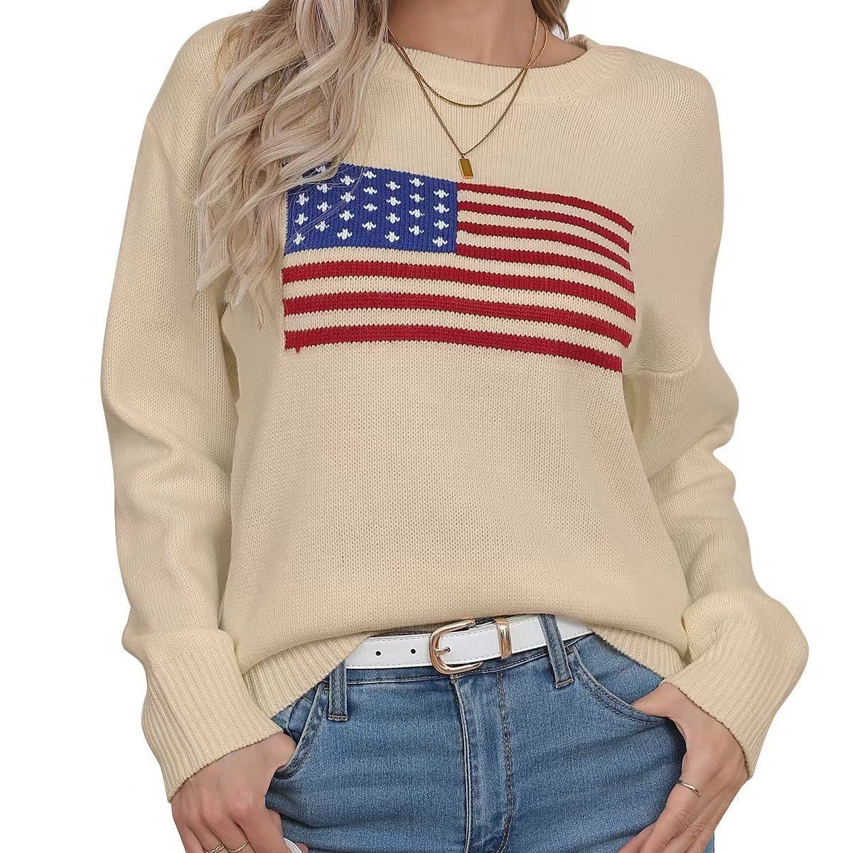 American Flag Retro Sweater
