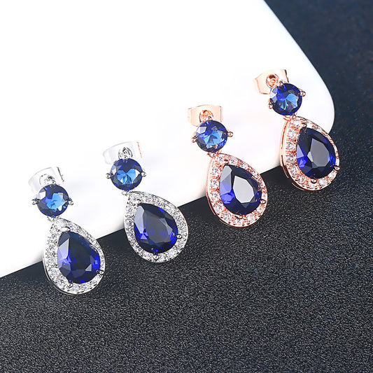 Drop-shaped Crystal Earrings
