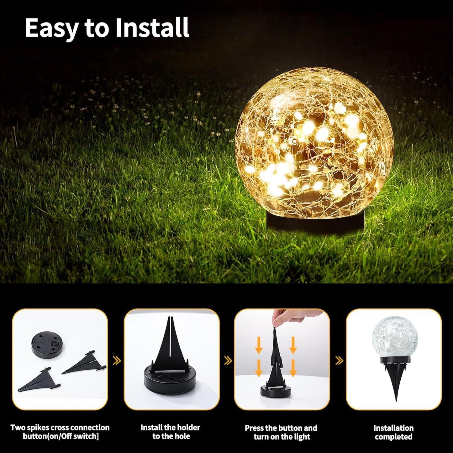 Solar “Cracked Orb” Landscape Lights