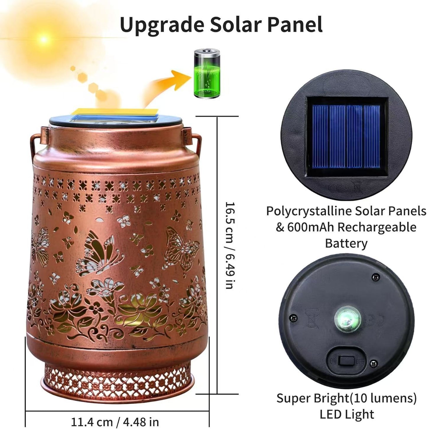 Solar Barn Lantern-Hummingbird/Butterfly
