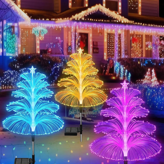 Solar Fiber Optic Christmas Trees