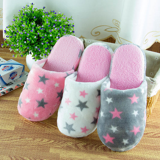 Star cotton slippers