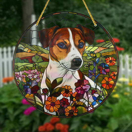 Puppy Stained Glass Pendant