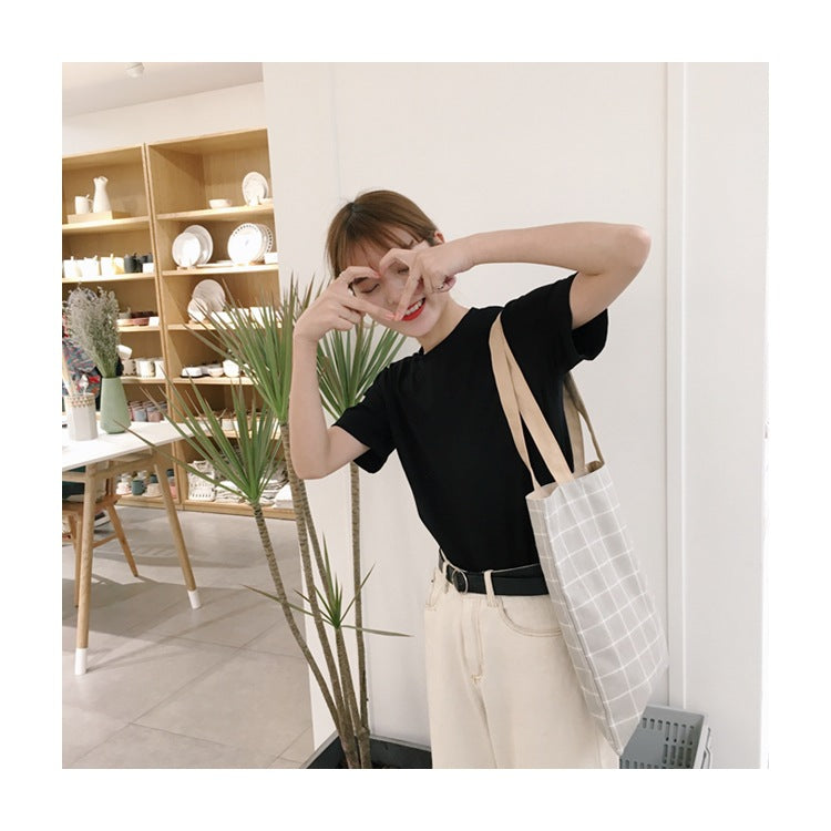 New Handbag Plaid Cotton Shoulder Bag Handbag Fashion Handbag Bag Wholesale Custom One Generation