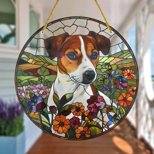 Puppy Stained Glass Pendant