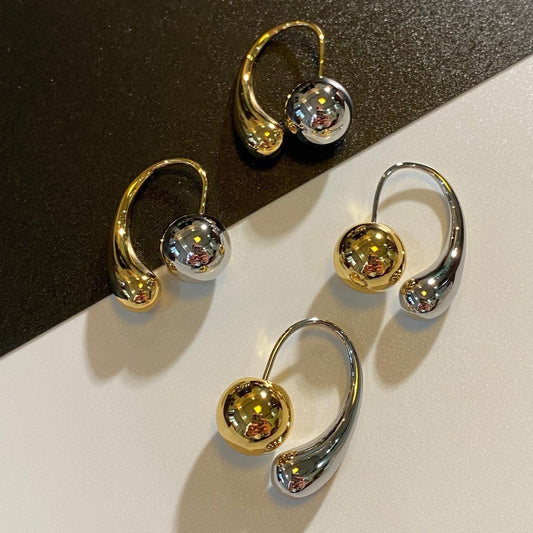 Contrast Color Metal Gilded Ear Studs