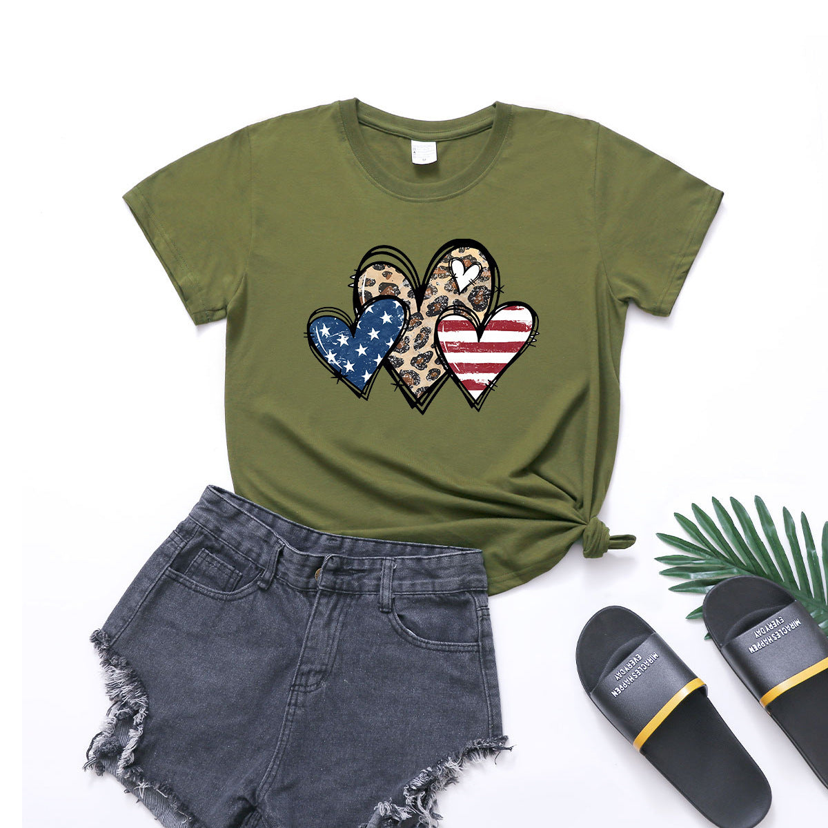 Star Stripes Independence Day Short Sleeve Top
