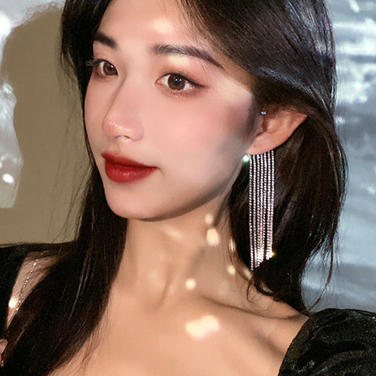 Ear Lobe Wrap Long Tassel Earrings