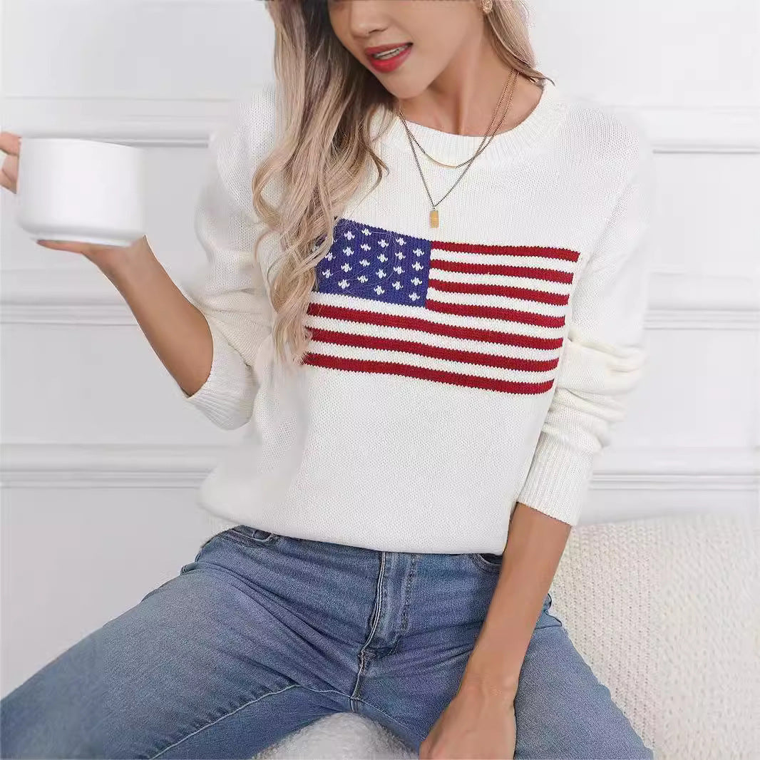 American Flag Retro Sweater