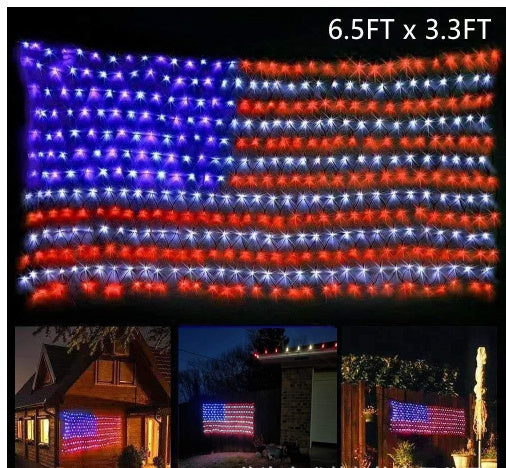 American Flag Net Light Independence Day Decorative String Lights