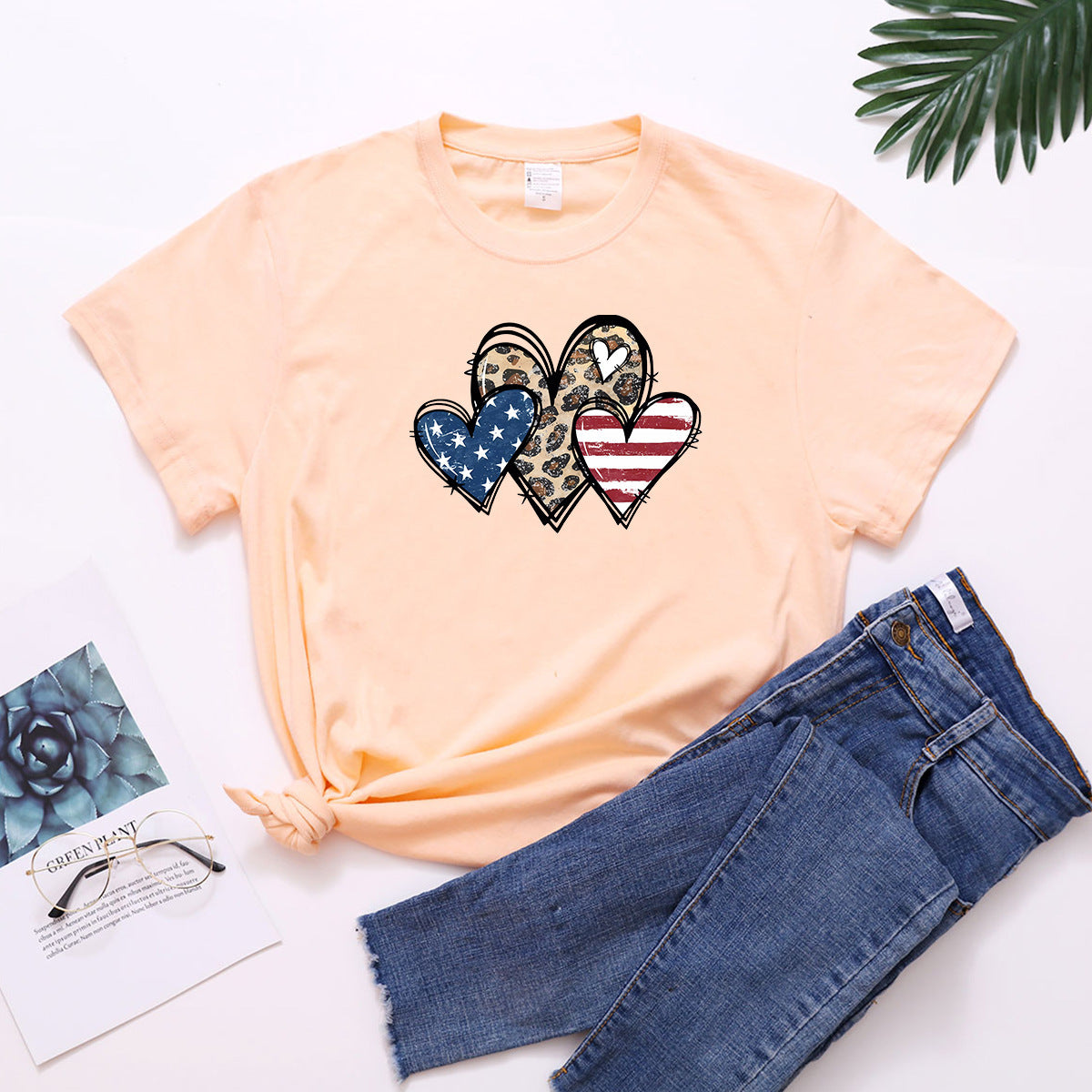 Star Stripes Independence Day Short Sleeve Top