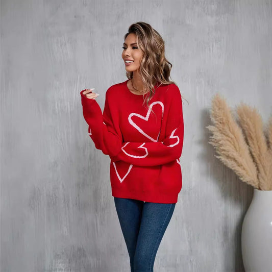 Oversized Pullover Heart Sweater
