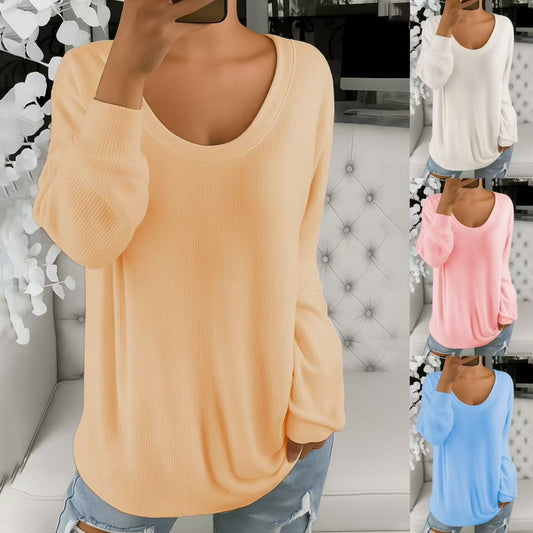 Women’s Loose Round Neck Long Sleeve Shirt