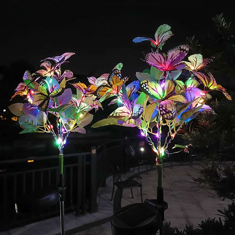 Solar Light Colored LED Butterfly Tree