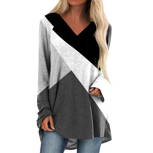 Quality Stitching Long Sleeve V-neck Shirt