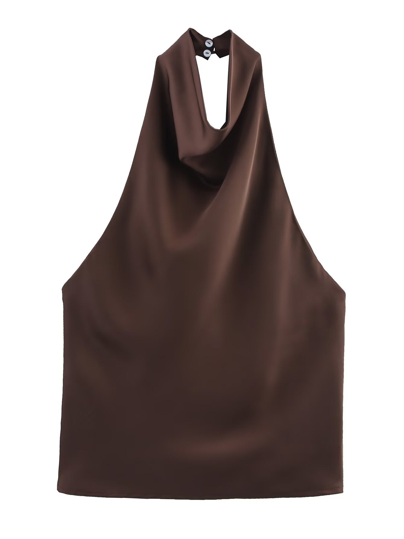 Stylish Silk-satin Textured Halterneck Camisole