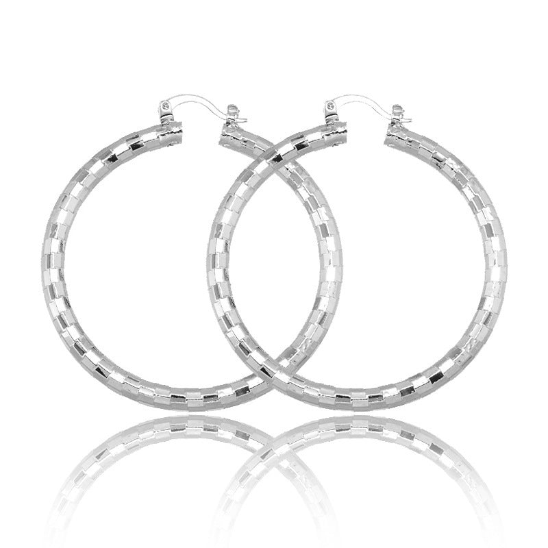 Checkered Hoop Earrings