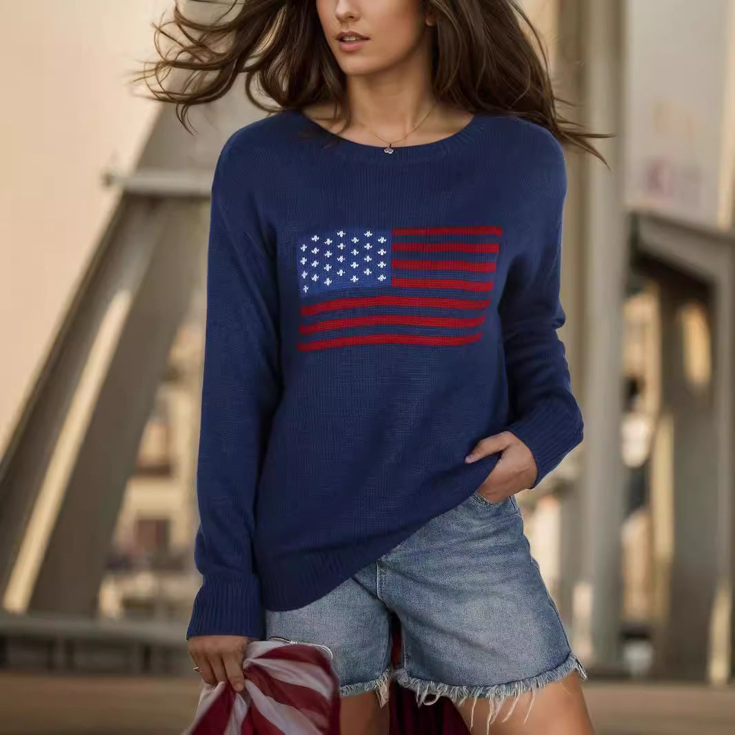 American Flag Retro Sweater