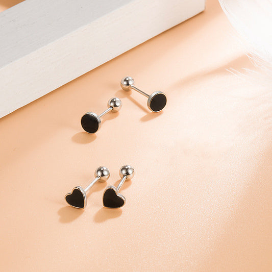 Black Stud Earrings