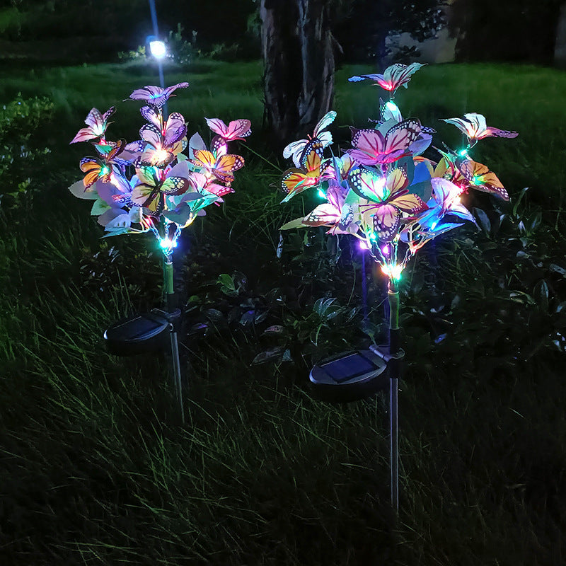 Solar Light Colored LED Butterfly Tree