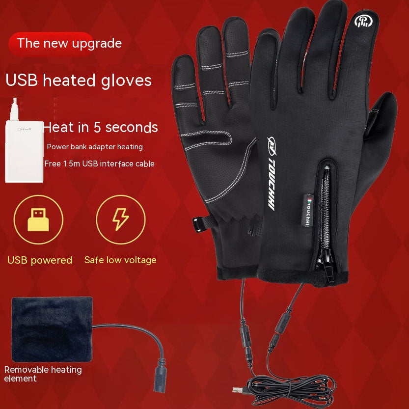 Heated USB Cycling Men's Gloves