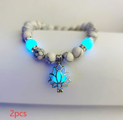 Luminous Lotus Natural Energy Stone Bracelet