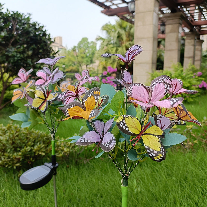Solar Light Colored LED Butterfly Tree
