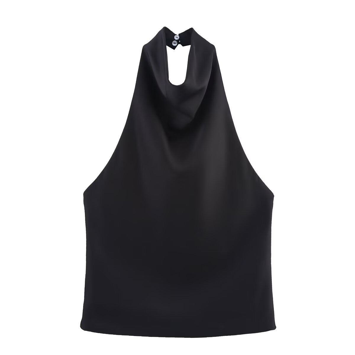 Stylish Silk-satin Textured Halterneck Camisole
