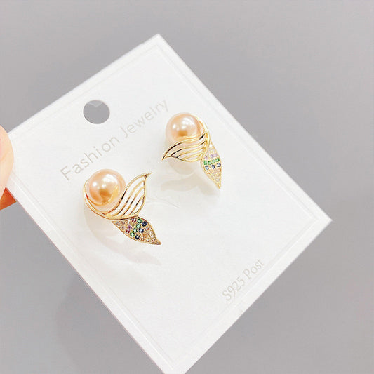 Designed Earrings With Micro-color Zircon
