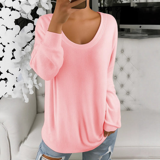 Women’s Loose Round Neck Long Sleeve Shirt