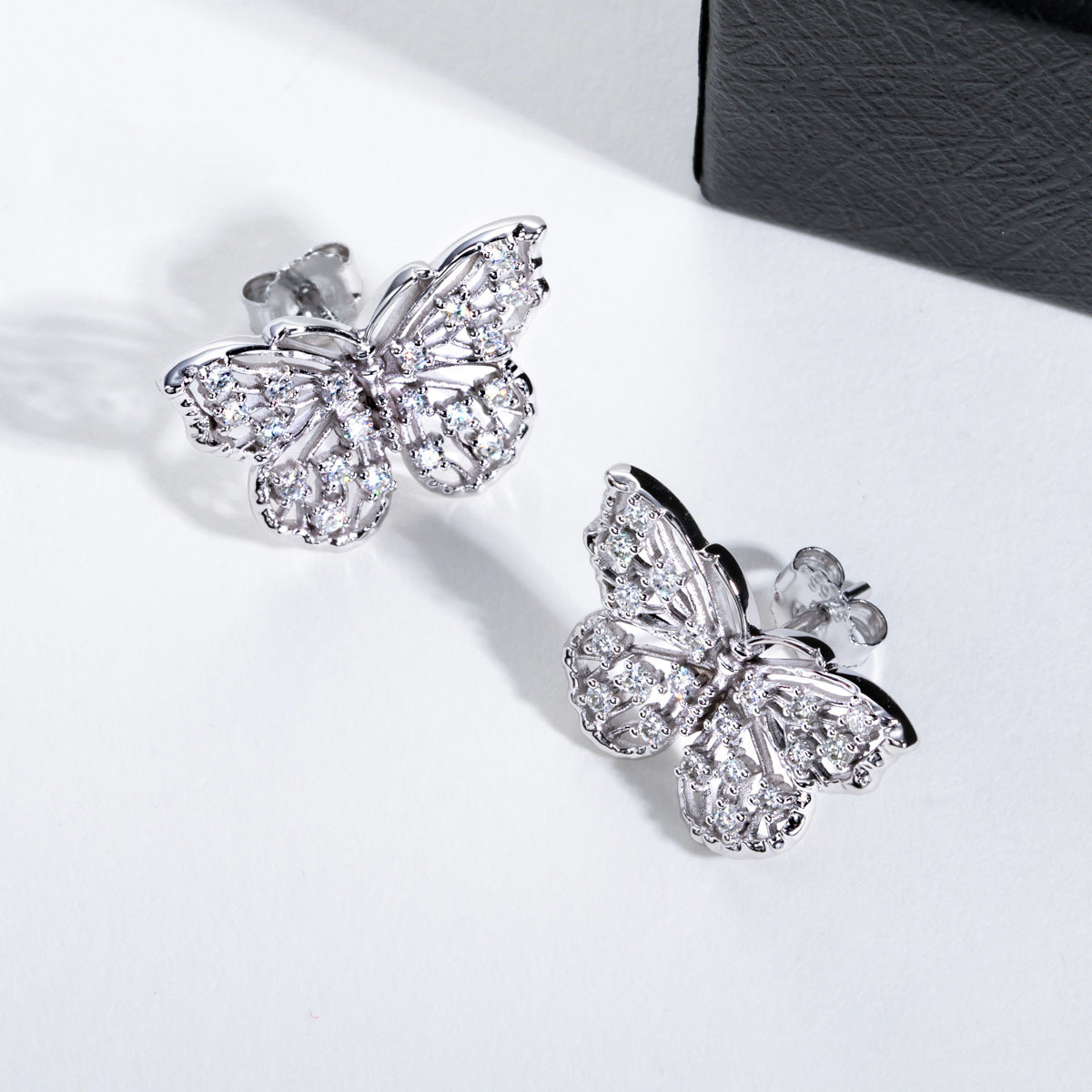 Butterfly Hollow Stud Earrings S925 Silver Stud