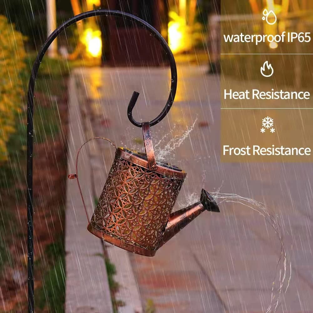 Solar Lights Outdoor Metal Pouring Watering Can