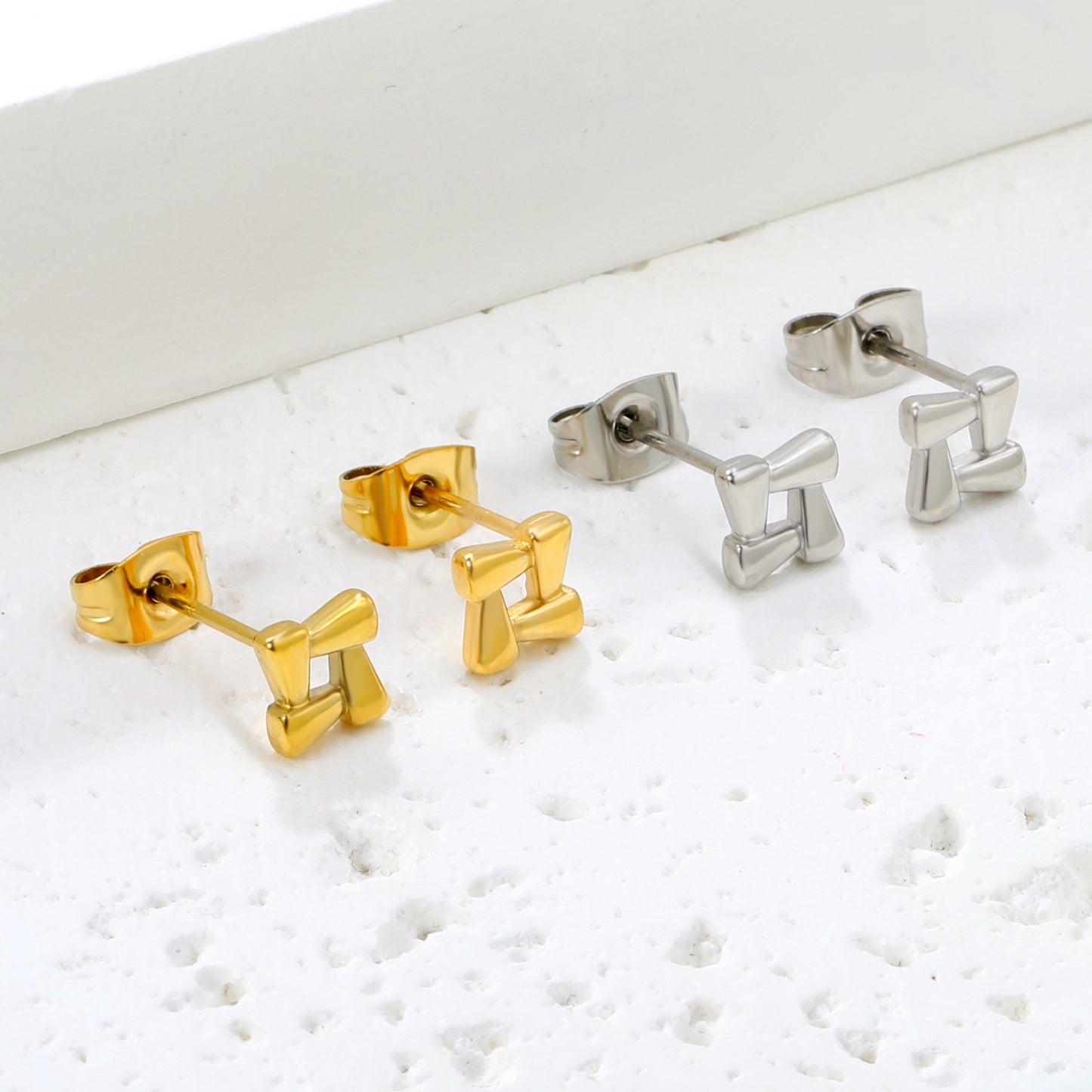 Cherry Cherry Hollow Quadrilateral Stainless Steel Earrings