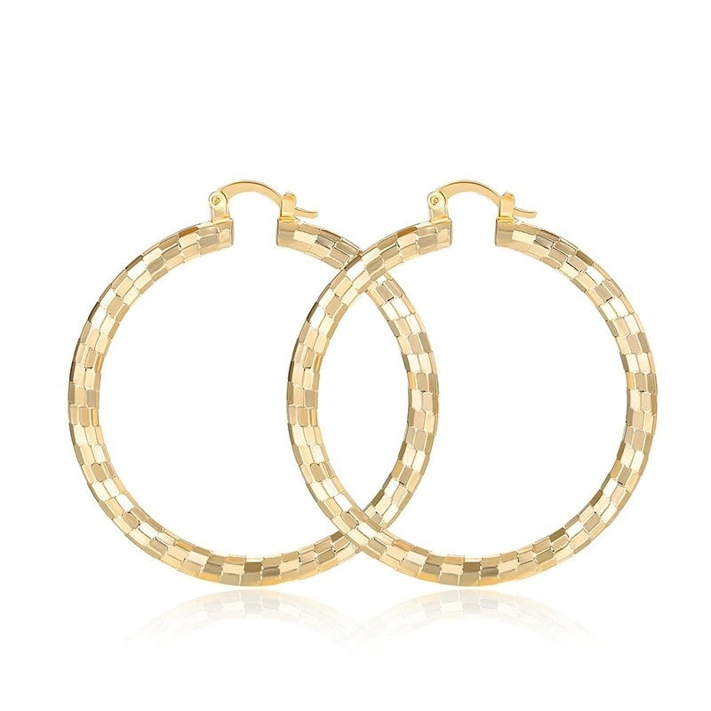 Checkered Hoop Earrings