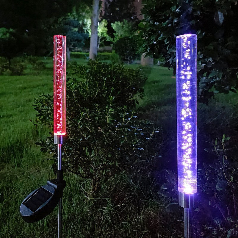 Colorful SlowFlash Crystal Bubble Stick Solar Energy Lawn Lamp
