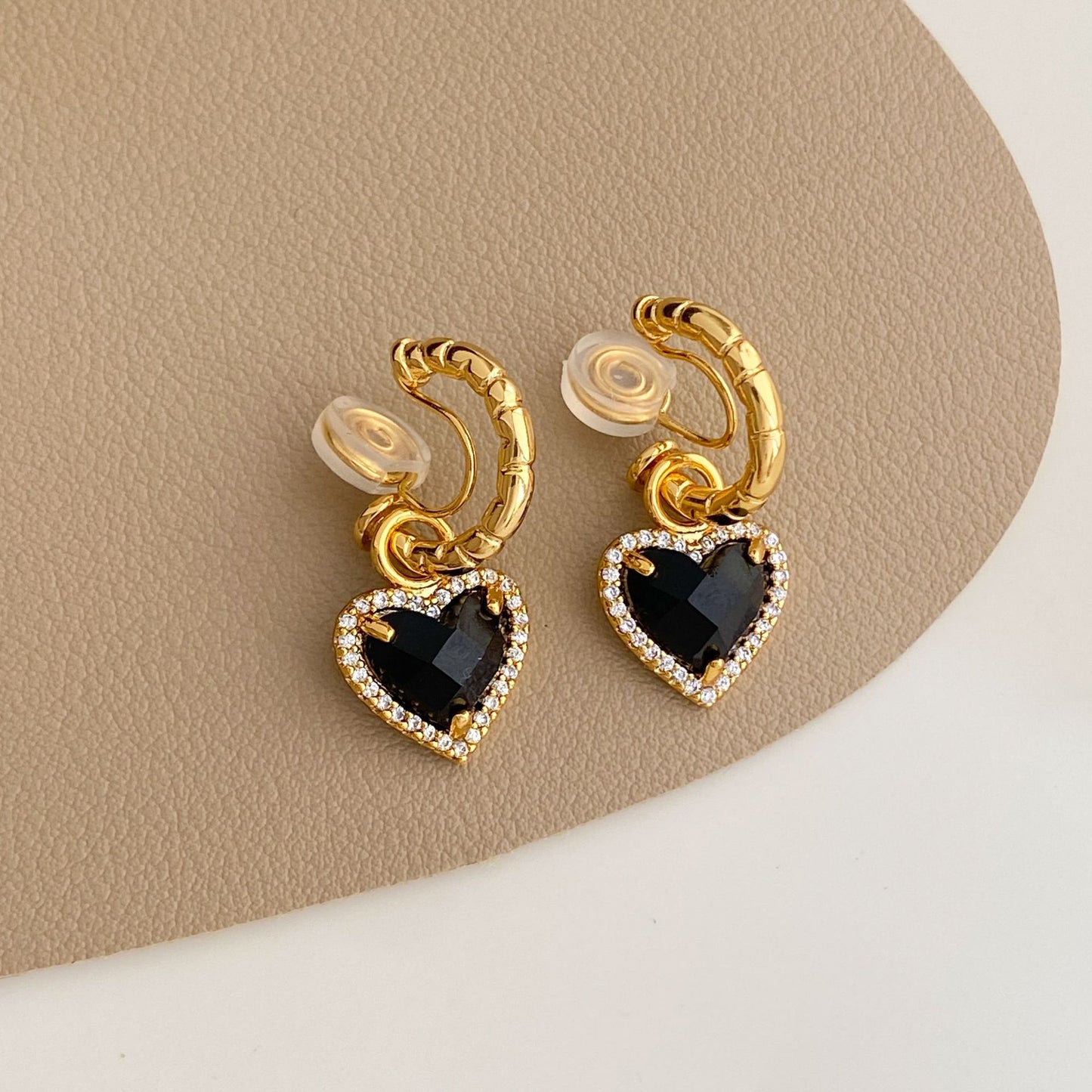 C-shaped Heart Earrings