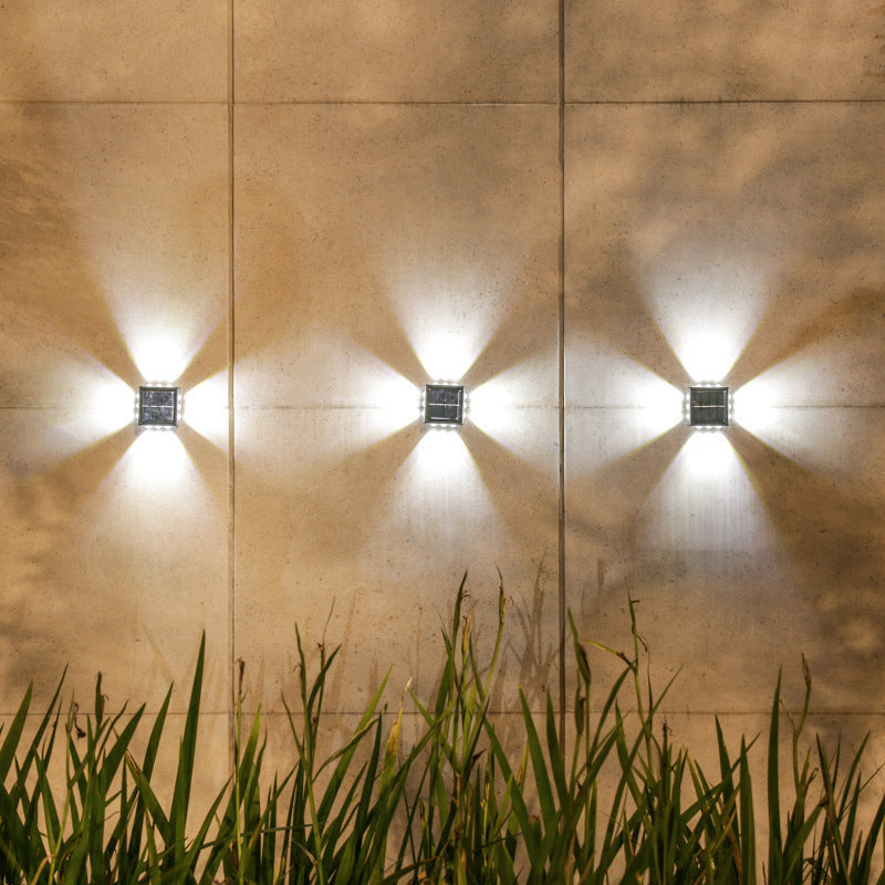 Solar Outdoor Wall Convex Mirror Wall Lamp Outdoor Courtyard Decoration Spotlight Villa Exterior Wall Garden Layout Wall Washer