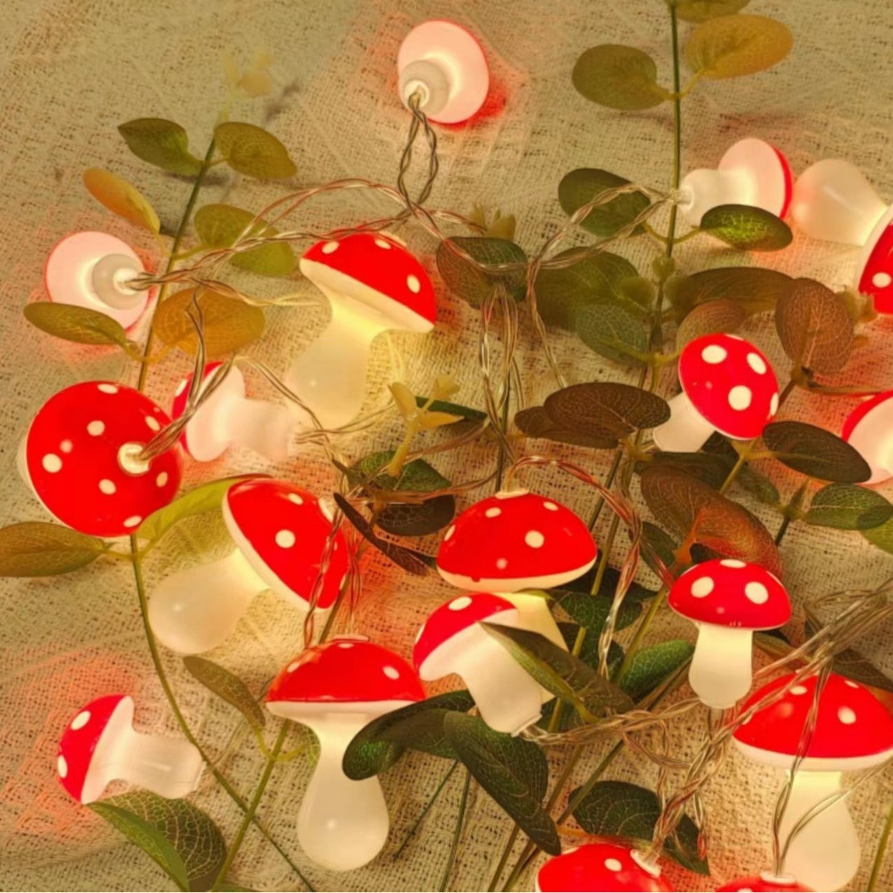 LED Mushroom Lighting Chain Holiday Decoration