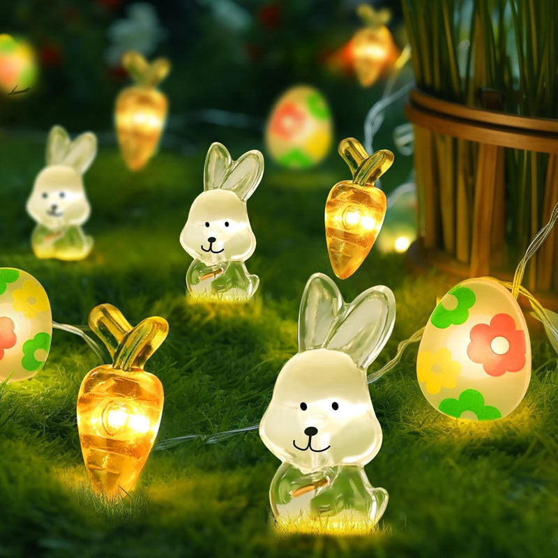Carrots & Rabbits Easter String Lights