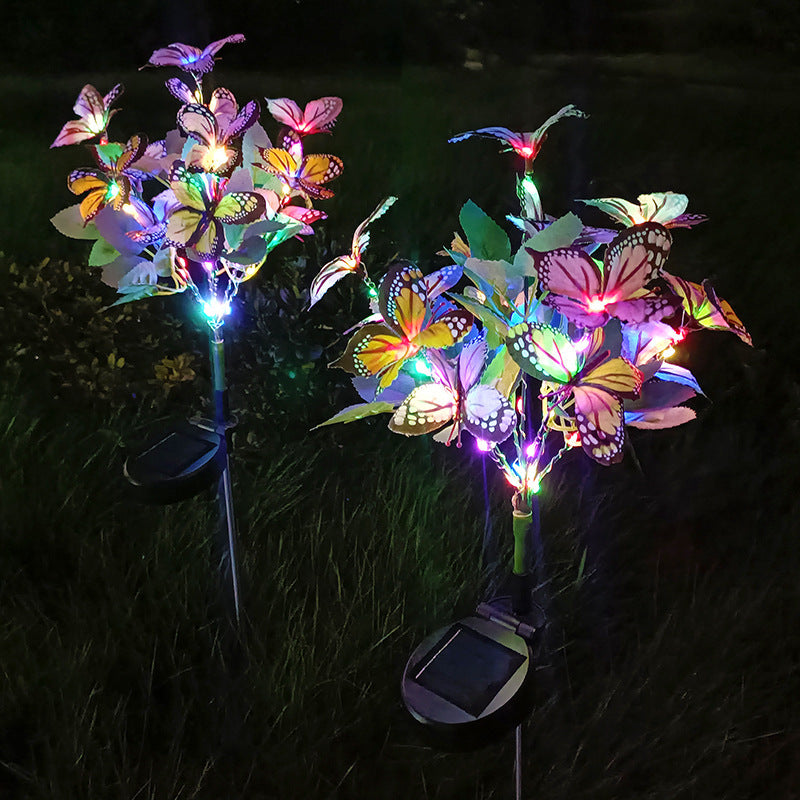 Solar Light Colored LED Butterfly Tree