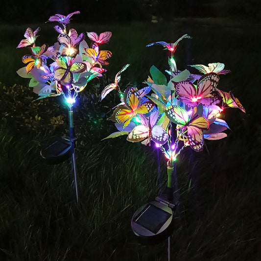Solar Light Colored LED Butterfly Tree