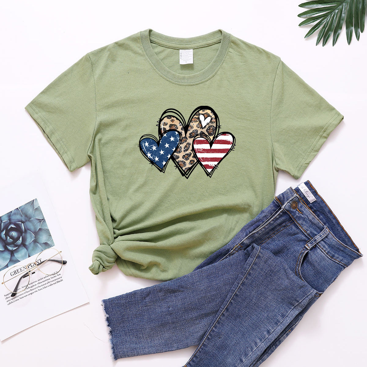 Star Stripes Independence Day Short Sleeve Top