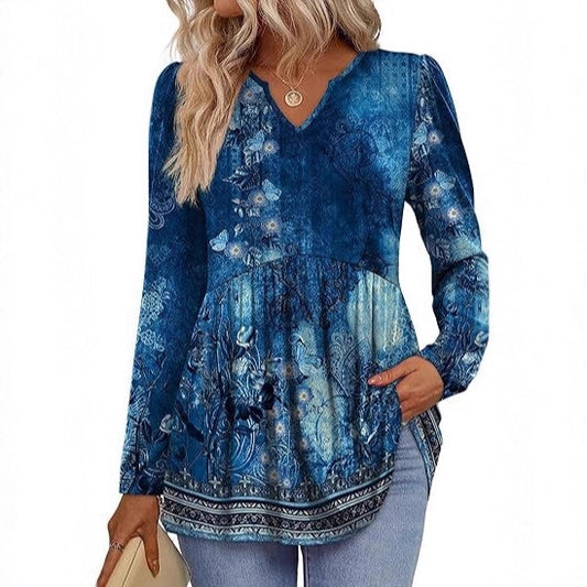 Womens Long-sleeve Autumn Blouse, Doll-style