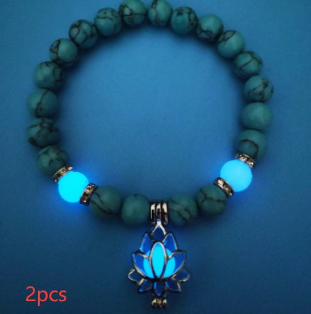 Luminous Lotus Natural Energy Stone Bracelet
