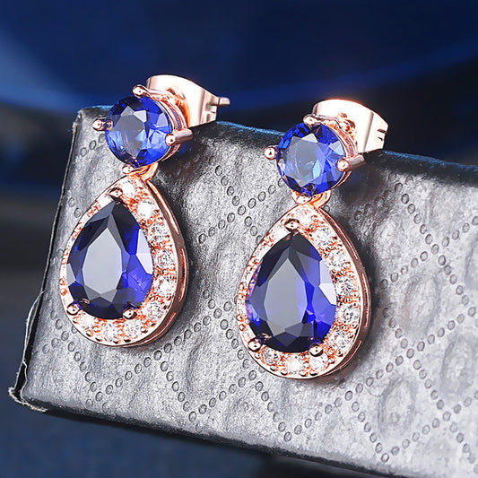 Drop-shaped Crystal Earrings