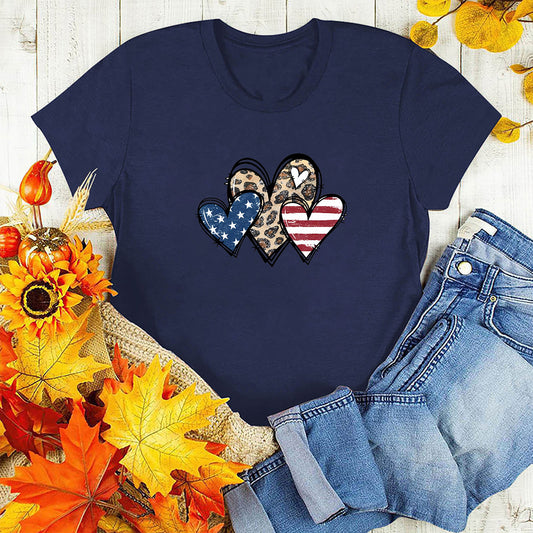 Star Stripes Independence Day Short Sleeve Top