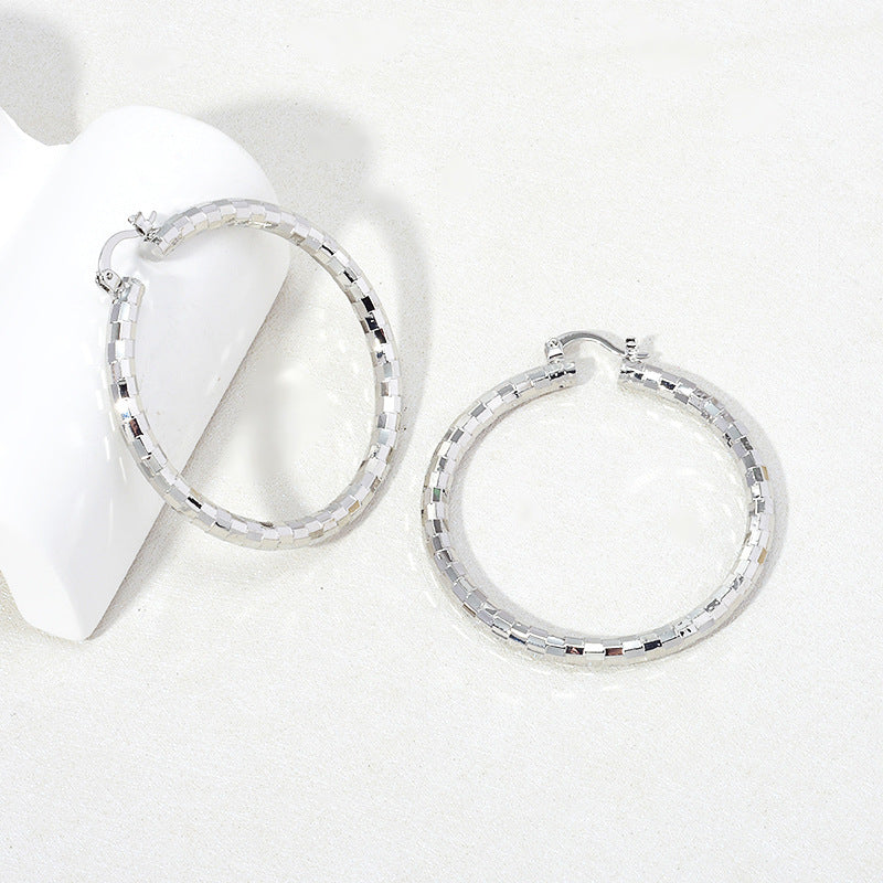 Checkered Hoop Earrings